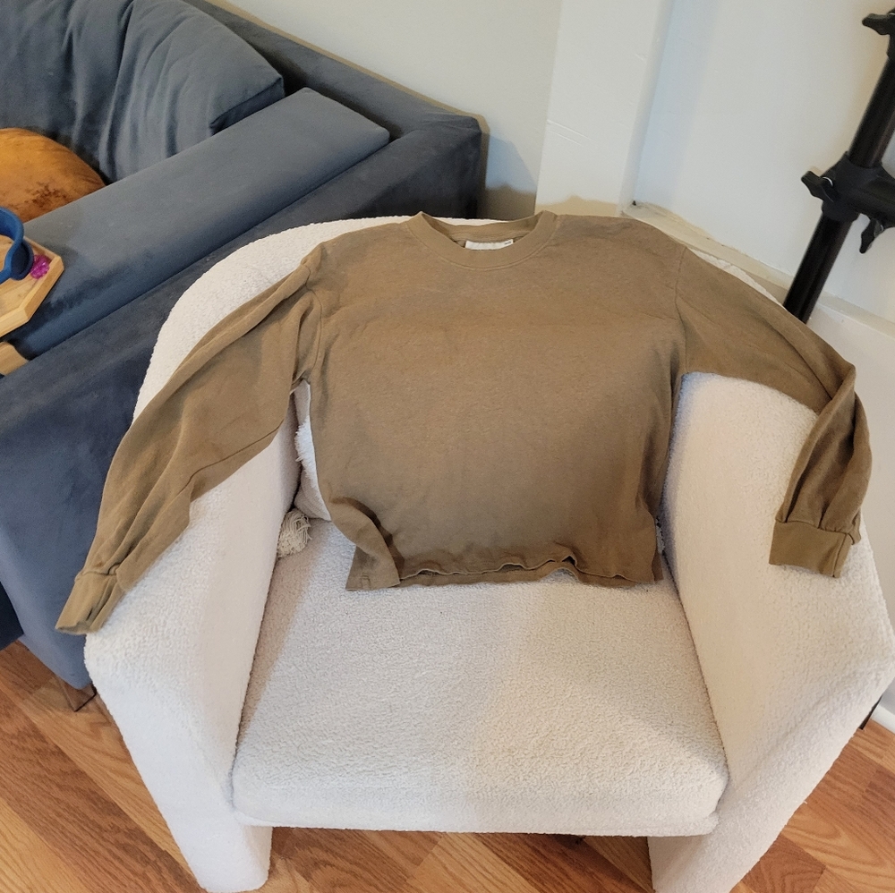 Jungmaven Organic Hemp Cropped Longsleeve, XS in Coyote